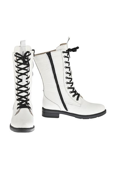 Moosefield White Genuine Leather Women's Boots