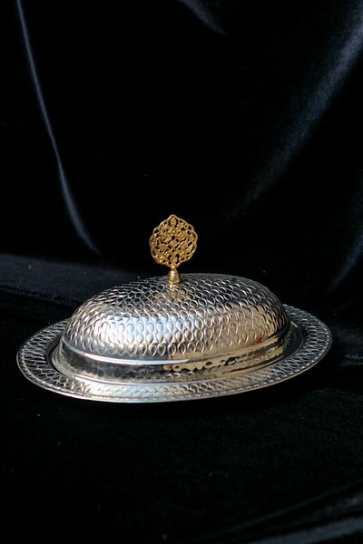 ANTEPSEPETİ Silver Plated on Copper, Heavy Workmanship Rice Bowl 30cm