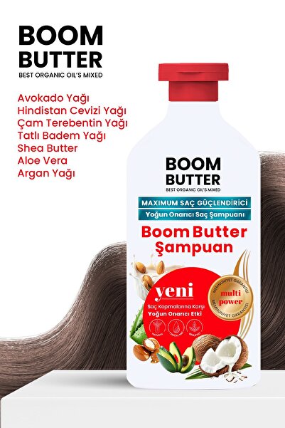 BOOM BUTTER 7 Yağ İçeren Dökülme Önleyici ve Hızlı Uzama Şampuanı 400 ml