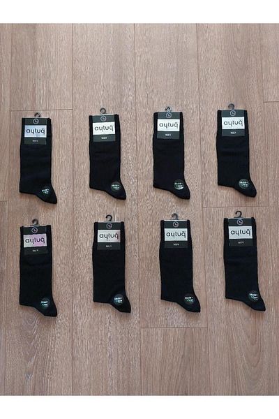Aytuğ Summer Season 8 Pairs Modal ανδρικές μαύρες κάλτσες - 13001