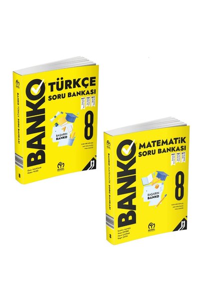Model Eğitim Yayınları 8.Sınıf Banko Türkçe + Matematik Soru Bankası (2 Kitap)