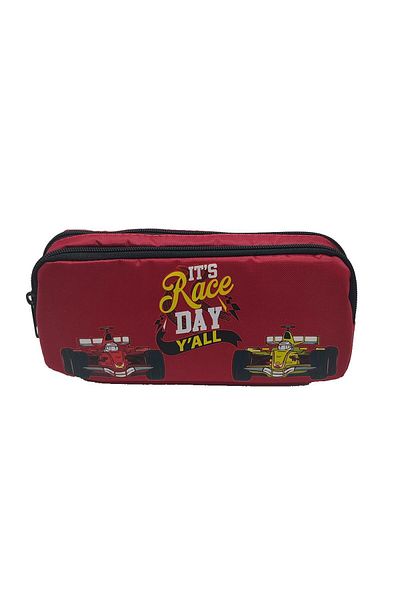 Kelebek Oyuncak Car Printed - Two Compartment Zippered Pen Holder