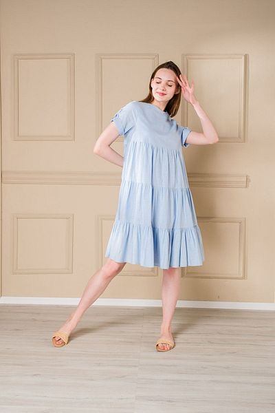 PASTELASTORE Rochie scurtă de vară din bumbac Baby Blue de damă