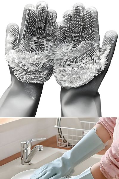 Selenica Magic Gloves Magic Dish Glove Kitchen Bathroom Pet Cleaning Brush