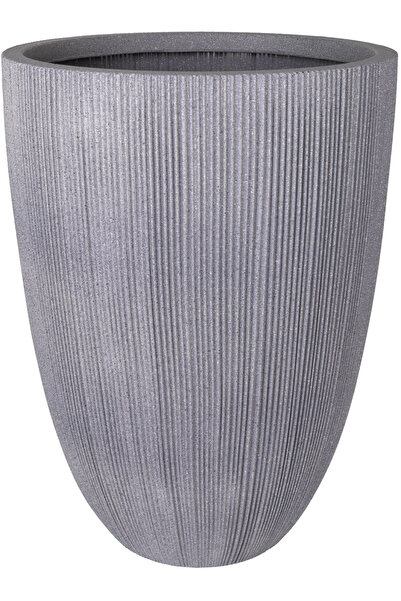 Herdekora Oval İç ve Dış Mekan Saksı Gri Büyük Boy 44x44x57,5 Cm.