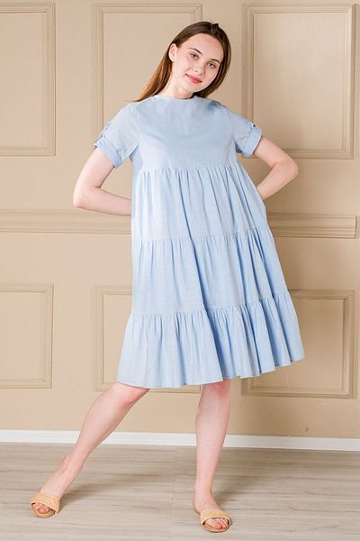 PASTELASTORE Rochie scurtă de vară din bumbac Baby Blue de damă