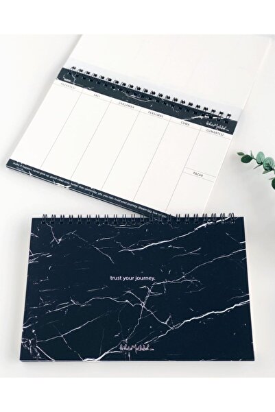 Bikutumutluluk Hediyelik - Haftalık Planlayıcı - Siyah Mermer