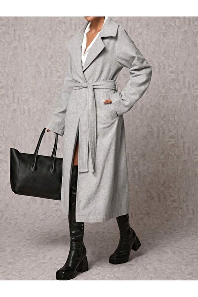 ÖNDER MODA Дълго кашмирено палто - с колан