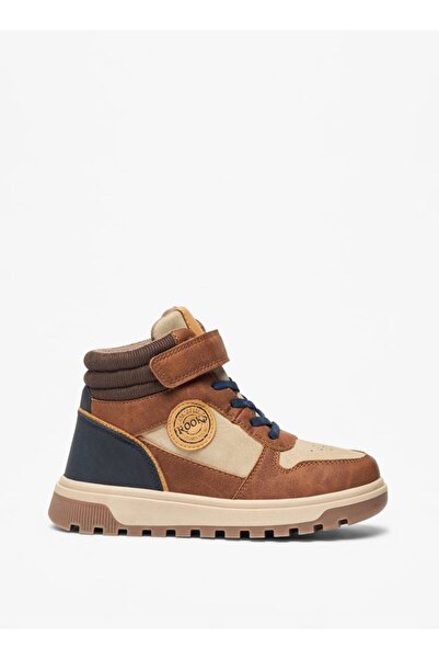 LBL by Shoexpress Panelled High Cut Boots with Hook and Loop Closure