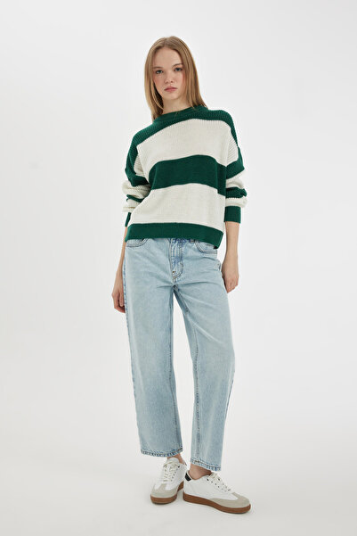 DeFacto Pulover din tricotaj oversize cu guler rotund - Coool