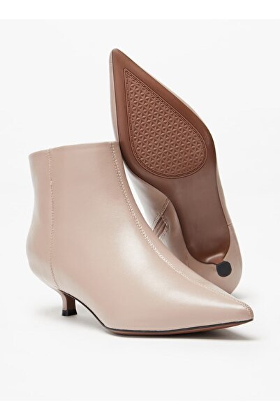 Celeste Women's Solid Ankle Boots with Kitten Heel and Zip Closure