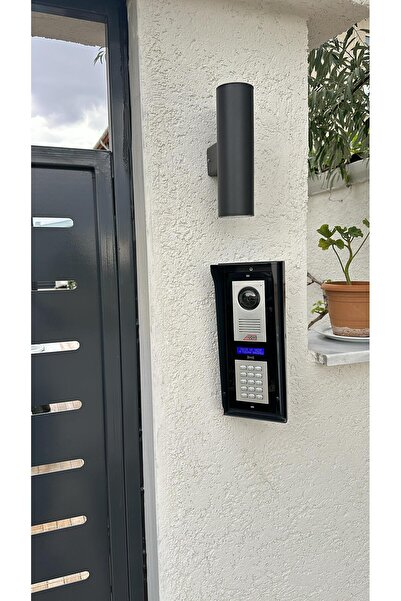 Acil Pano Açılı Yağmurluk Aparatı, 3ü 1 Arada Hırsızlıktan Koruma Metal Zil Paneli- Antrasit15x35x16cm