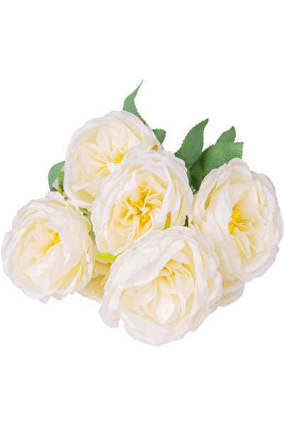Herdekora Artificial Flower Peony Bouquet 7 Branches White 41 Cm.