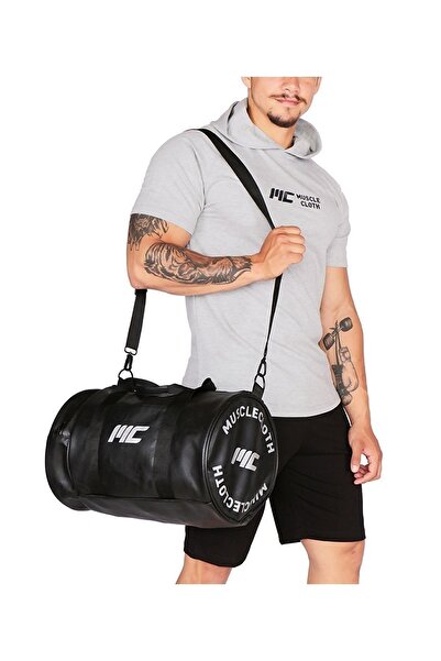 MUSCLECLOTH Deri Silindir Çanta Siyah 24 L