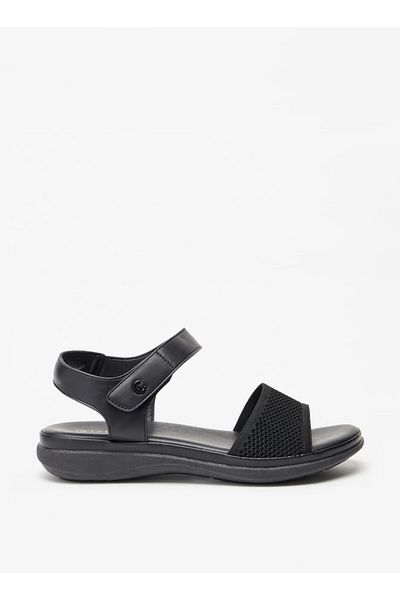 Le Confort Solid Ankle Strap Sandals with Hook and Loop Closure