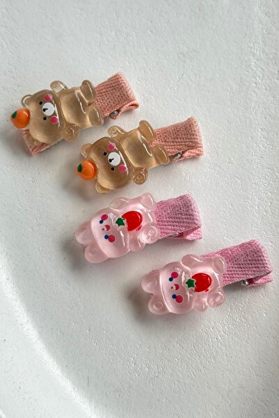 MUTENA 2 Çift 4 Adet Bebek Çoçuk Saç Tokası Sevimli Figürler - Bebek Çocuk Kl...