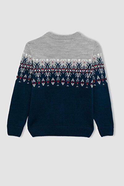 DeFacto Chlapecký svetr s novoročním motivem – výstřih B2252A823Cw