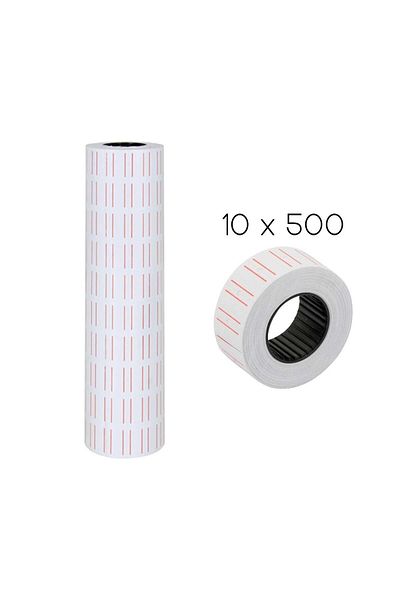 Linea Price Tag 10 Rolls of 500 - White