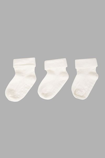 DeFacto Set of 3 Cotton Long Socks for Baby Girls - C4292A5Ns
