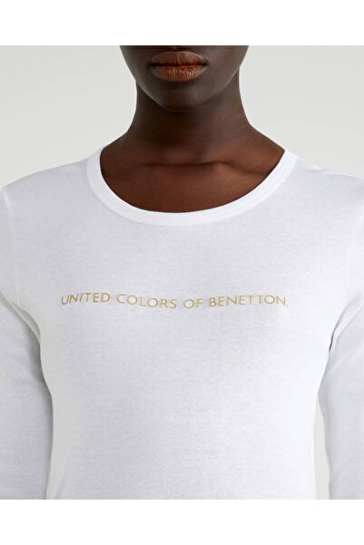 United Colors of Benetton Tricou Benetton Crew Neck Scris