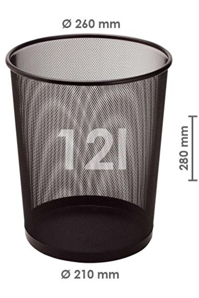 Bigpoint Metal Perfore Çöp Kovası Büyük Siyah