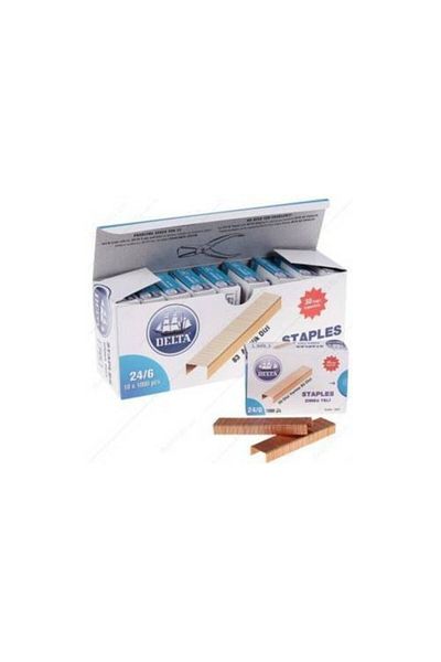 DELTAA Staple Wire 24/6 Copper Staple Wire 1000 Pieces 10 Boxes 10000 Pieces Wire