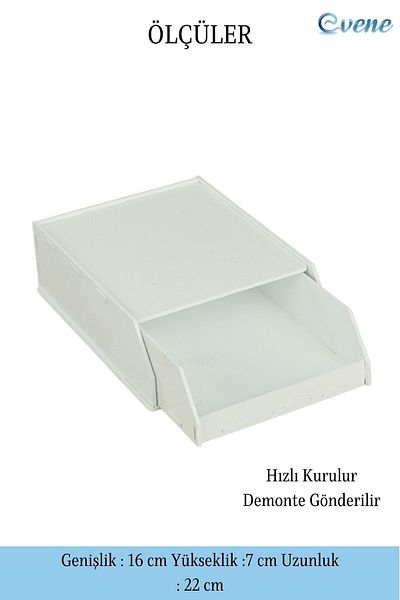 Evene White Color Model 6 - Hidden Drawer Organizer under Desk Storage Container
