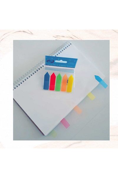 ALFA DEFTER إشارة مرجعية ذاتية اللصق بلون الفلورسنت/بعد اللصق