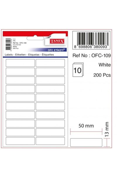 Generic Brand Etichetă de birou Ofc-109 în pungă 13X50 mm albă (1 pachet)