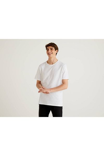 United Colors of Benetton Μπλουζάκι Benetton Crew Neck Slub