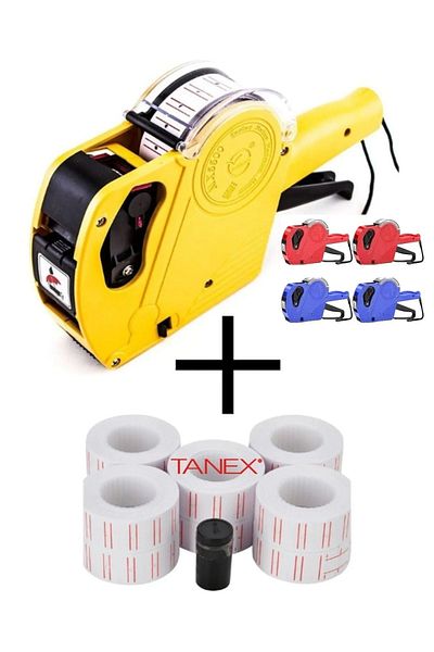 Linea Eight-Digit Price Label Machine, 6 Spare White Price Tags and 1 Spare Cartridge