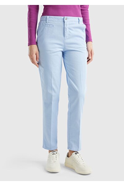United Colors of Benetton Дамски светлосин панталон чинос с еластан