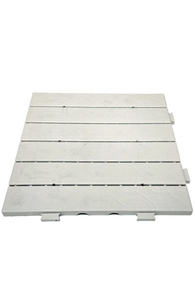 BALBAN TİCARET Dış Mekan Sert Plastik Yer Karosu Zemin Döşemesi ( Kirli Beyaz...