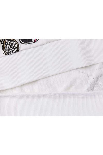 United Colors of Benetton Girl's White Mix Snoopy Printed Sweatshirt