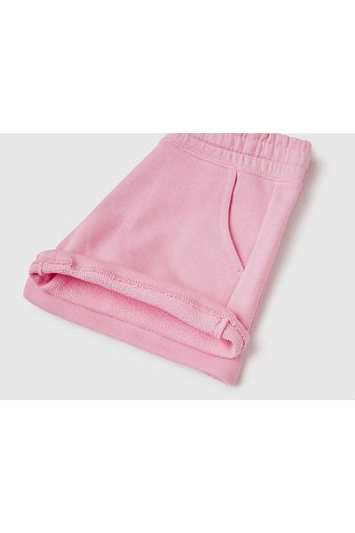 United Colors of Benetton شورت رياضي بشعار لامع باللون الوردي للفتيات