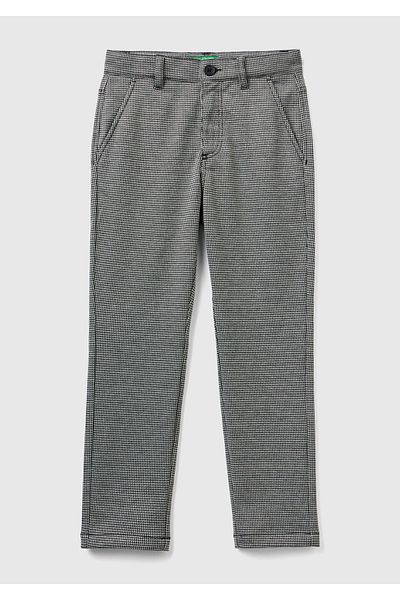 United Colors of Benetton Boy's Black Mix Micro Patterned Trousers