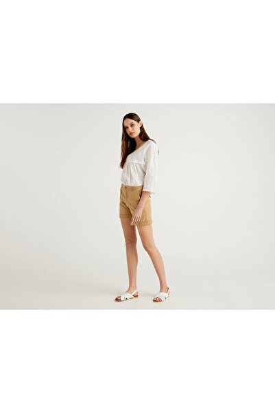 United Colors of Benetton Bermude de damă bej - Design sezonier