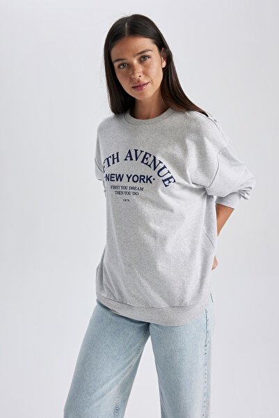 DeFacto Oversize mikina Crew Neck - B1711ax23au
