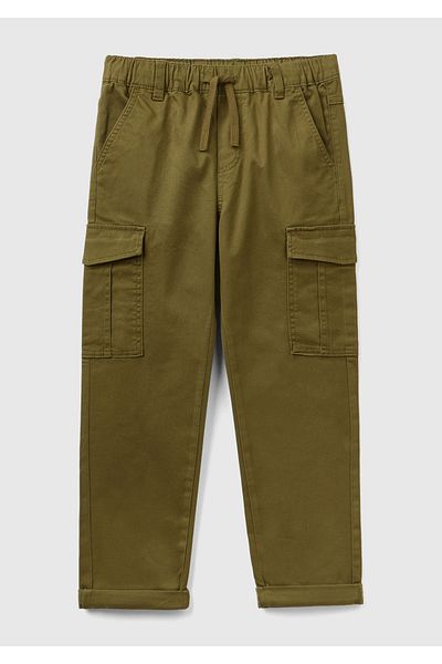 United Colors of Benetton Khaki Boy's Trousers - Side Pocket Detail
