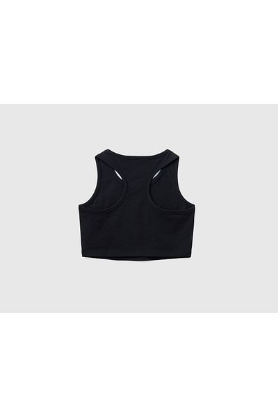 United Colors of Benetton Κοριτσίστικο μαύρο έγχρωμο εμπριμέ Crop Tank Top