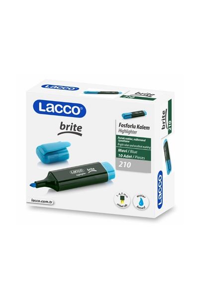 Lacco Brıte 210 Highlighter - Blue Box of 10