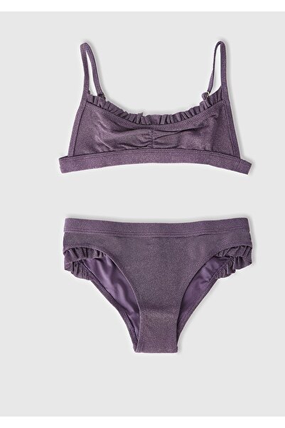 United Colors of Benetton Purple Frilly Girl's Bikini - Adjustable Strap