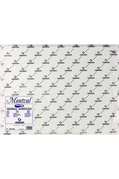 Canson مونتفال 300 جرام، 50 × 70 سم، عبوة ورق ألوان مائية مكونة من 10 قطع