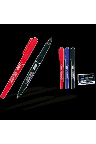 Aihao Black Acetate Pen - Double Sided, Permanent, Pack of 12 Ah-319