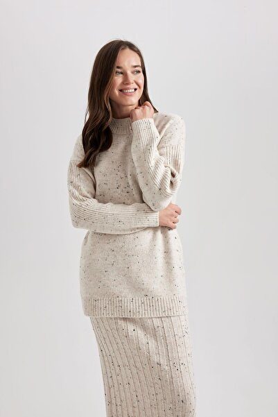 DeFacto Poloviční rolák Regular Fit Svetr Tunika - B0086Ax23Wn