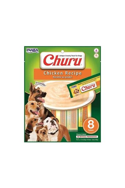 Inaba Churu Chicken Recipe Dog Treats, 8 Tubes, 160g