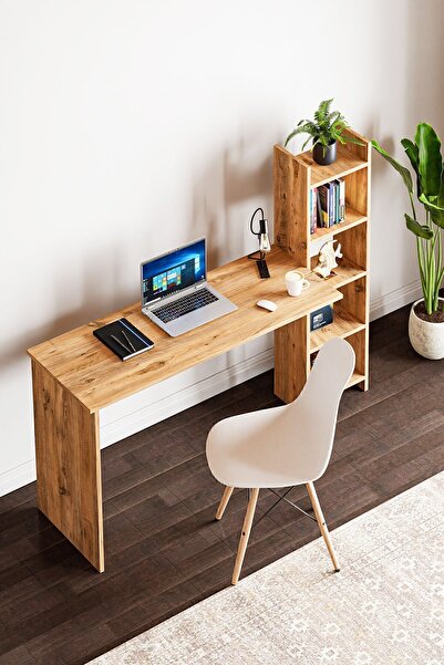 interGO Kitaplıklı Fonksiyonel Çalışma Masası - Atlantik Çam