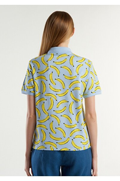 United Colors of Benetton Γυναικείο μπλουζάκι πόλο με κεντημένο μπλε λογότυπο - Stretch βαμβακερό, όλα με σχέδια