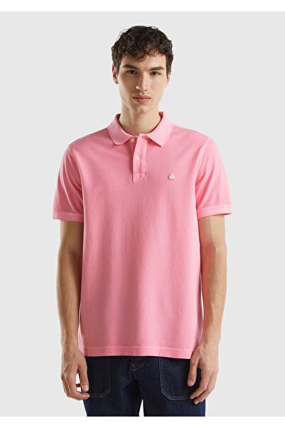 United Colors of Benetton Tricou pentru bărbați, roz deschis, 100% bumbac, cu...