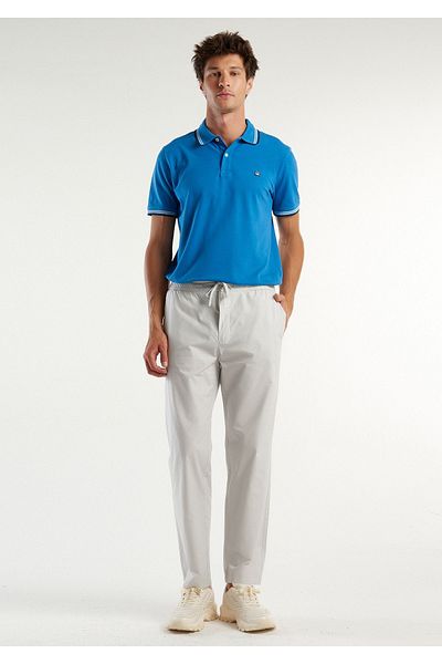 United Colors of Benetton Men's String Trousers - 100% Cotton, 4 Pockets, Drawstring Waist
